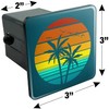 Sunset with Palm Trees Graphic Tow Trailer Hitch Cover Plug