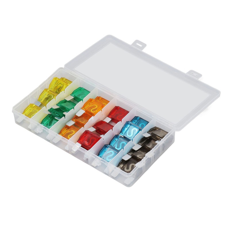 24PCS Car Blade Fuses Zinc Alloy Fuse Assortment Set Automobile