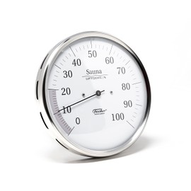Fischer 191.01 Sauna Hygrometer Synthetic 130 mm Sauna Humidity Meter Stainless Steel Made in Germany