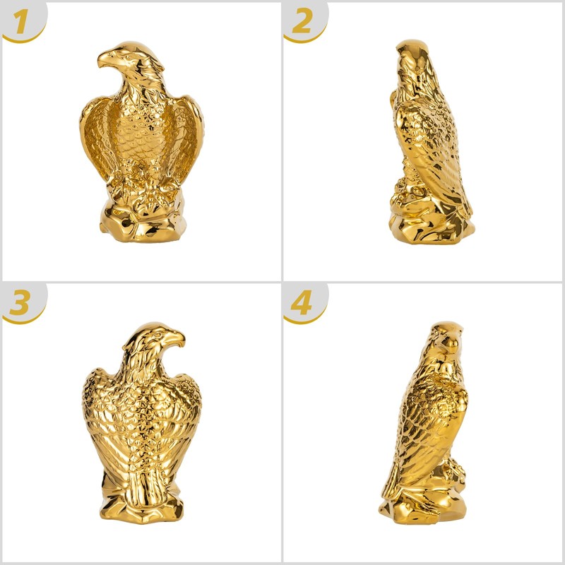 TQUPT Golden Hawk Statue, Eagle Birds Figurine Home Decor, Modern