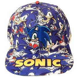 TCB Creations Sonics Hedgehog All Over Print Logo Adjustable Snapback Cap/Hat Multicolor