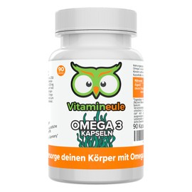 Omega 3 capsules - high dose 1668 mg algae oil - 500 mg DHA and 252 mg EPA per day - small capsules - bioactive and vegan - production in Germany - laboratory tested and without additives - Vitamineule