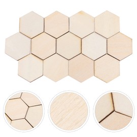 Ciieeo Home Decor Blank Ornaments 100Pcs 25MM Beech Wooden Hexagonal Cutouts Wooden Hexagon Shape Pieces for Ornament Embellishment Crafting Plywood Pieces for Painting Hand Decor Nativity Craft