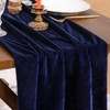 Socomi 4pcs Navy Blue Velvet Table Runner Christmas Cloth Decor