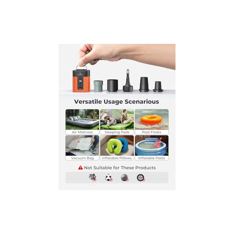 ETENWOLF AIR 3 Mini Electric Air Pump with Camping Light