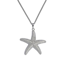 AKAZA 1pcs Starfish Pendant Necklace, Dainty Elegant Ocean Jewelry for Women, Beach Wedding Vacation Nautical Gift for Her, Summer Necklace