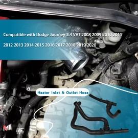 2PCS Heater Hose Set with TEE Supply-Return Fits for 2008-2020 Dodge Journey 2.4 VVT Part Number 5058437AK 5058437AD 5058437AI