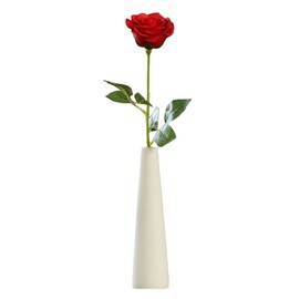 Ericotry 22CM / 8.7Inch Height Glass Flower Vase Desktop Minimalist White Ceramic Vase Home Office Decoration Unique Single Stem Vase for Home Wedding Christmas Decor