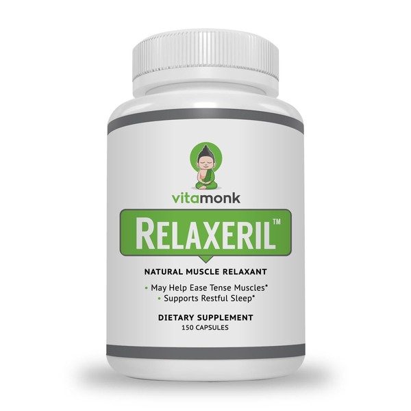 VitaMonk Relaxeril™ All-Natural Muscle Relaxer - Muscle Relaxer Supplement - Complete Muscle Relaxing Formula