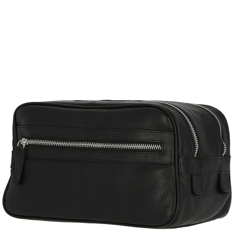 Dermata - Toiletry Bag Leather 26.5 cm Black, black