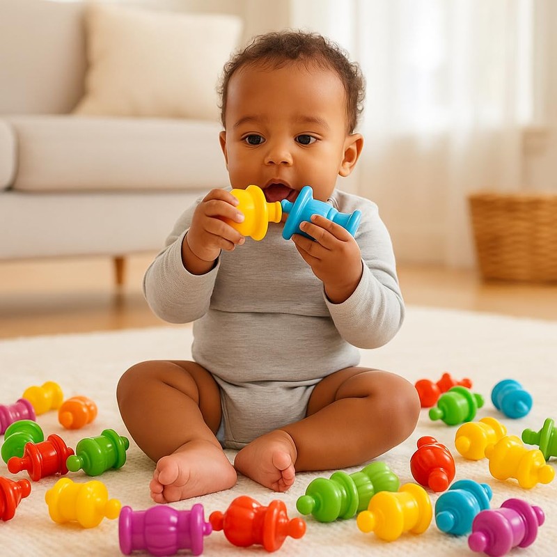Constructive Playthings Colorful Snap Beads Set for Children and Toddlers