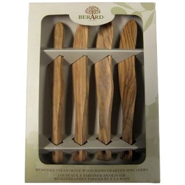 Berard Acero Olive Wood 6 Inch Spreader, Set of 4