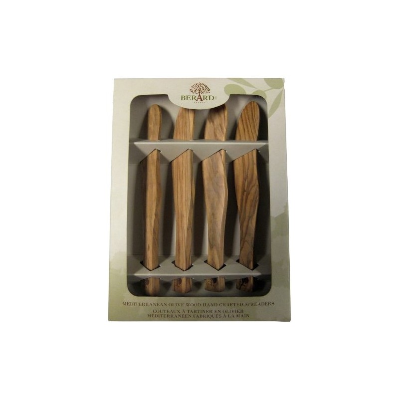 Berard Acero Olive Wood 6 Inch Spreader, Set of 4