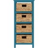 eHemco 4 Tier X-Side End Storage Cabinet with 4 Wicker