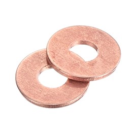 uxcell 100Pcs #6 Flat Washer, Carbon Steel 0.149" ID x 0.375" OD x 0.032" Thick for Bolt Screw, Factories Repair, Kitchens, Shops, and Outdoor Construction, Red