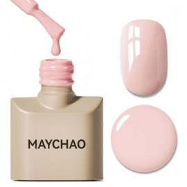 MAYCHAO 15ML Light Pink Gel Nail Polish 1Pc Peach Pink Gel Polish Soak Off UV LED Nail Polish Nail Art Starter Manicure Salon DIY at Home, 0.5 OZ