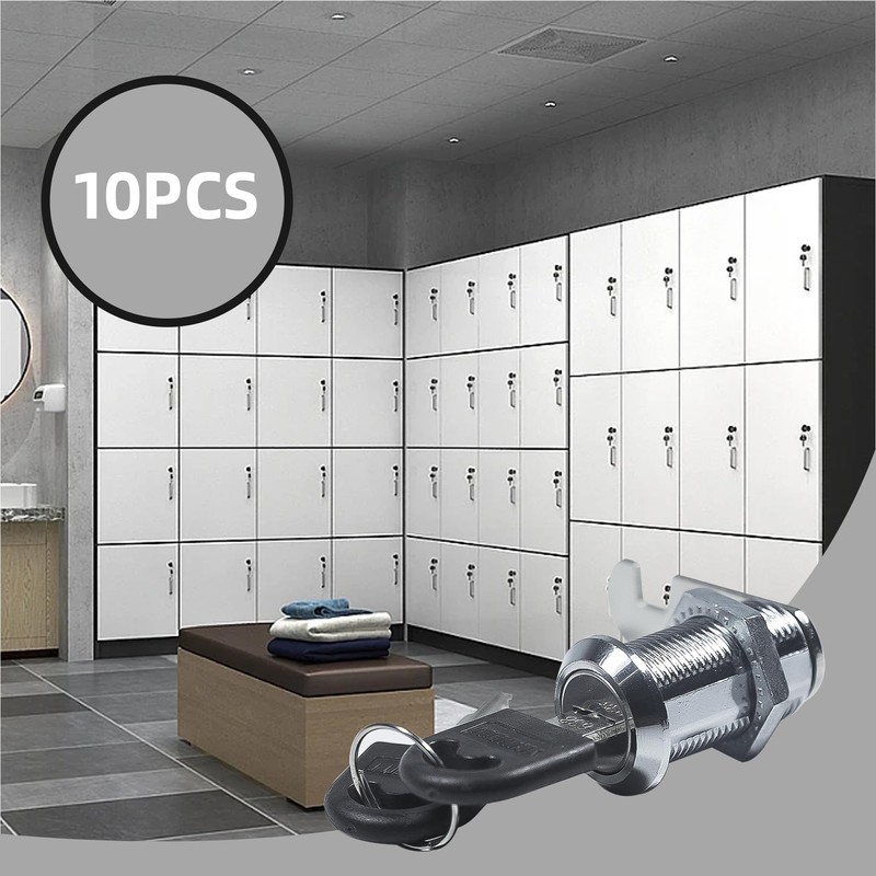 10 Pack 30mm Cam Lock Security, Cabinet Locks with Keys,