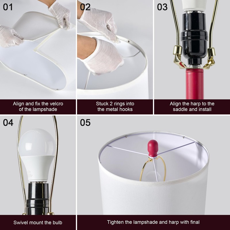 BZZMMB 24.5" Red Touch Lamps Set of 2, Modern Living