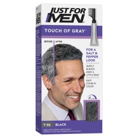 Just For Men T55 Touch Of Gray Hair Treatment Peroxide Free Black Color 1.4oz