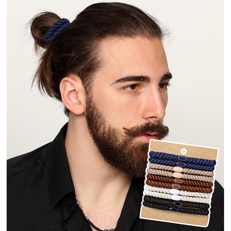 Men's Hair Ties, 10 Pack Men Bracelet Braided Hair Ties