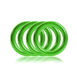 O-Ring Die-Cast 25 mm, Set of 4, DIY Dog Lead / Dog Collar, Rustproof, Ideal with Paracord 550, Colour: Green