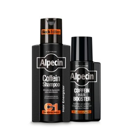 Alpecin Caffeine Shampoo C1 Black Edition, 250 ml & Caffeine Hair Booster, 200 ml - Performance Increase of Hair Roots | Natural Hair Growth | Energy for Strong Hair | Hair Care for Men