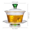 Woonsoon Chinese Glass Gaiwan Traditional Kongfu Tea Cup 170ml,Classic Tea