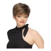 generic Peluca Corta Rubia Ombré For Mujer, Peluca Rizada De