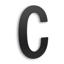 HASWARE 304 Stainless Steel Modern House Number Powder Coating Stylish Door Alphabet Plaque Street Home Decor (C, 12 Inch Black)