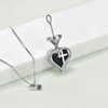 URONE Cross Heart Urn Necklace for Ashes 925 Sterling Silver