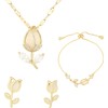 Juego de 3 Piezas de Tulipán para Mujer: Collar con