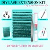 Lash Extension Kit 200pcs Individual Lash Clusters Kit 50D Eyelash