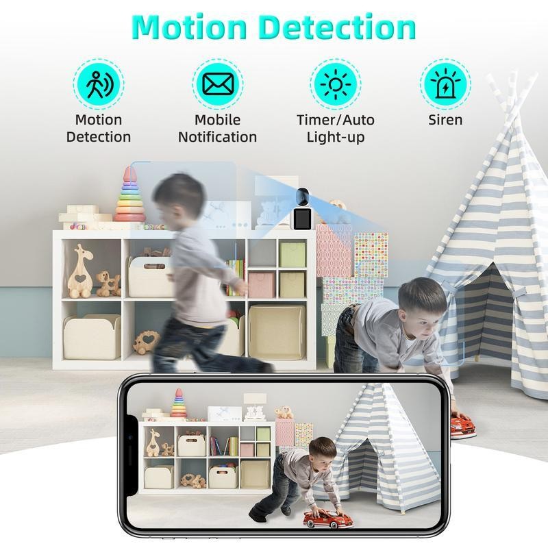 WAKADO 2K Video Call Security Camera Indoor, Nanny Monitor Pet Camera,Two-Way Video,One-Touch Phone Call,Security camerasEasy