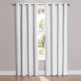 Eclipse 52" x 63" Insulated Darkening Single Panel Grommet Top Window Treatment Living Room, White