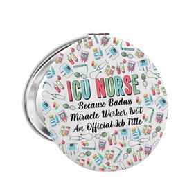 FAADBUK ICU Nurse Gift Intensive Care Unit Nurse Makeup Mirror for Trauma Nurse ICU Nurse Graduation Gift (ICU Nurse Mirror)