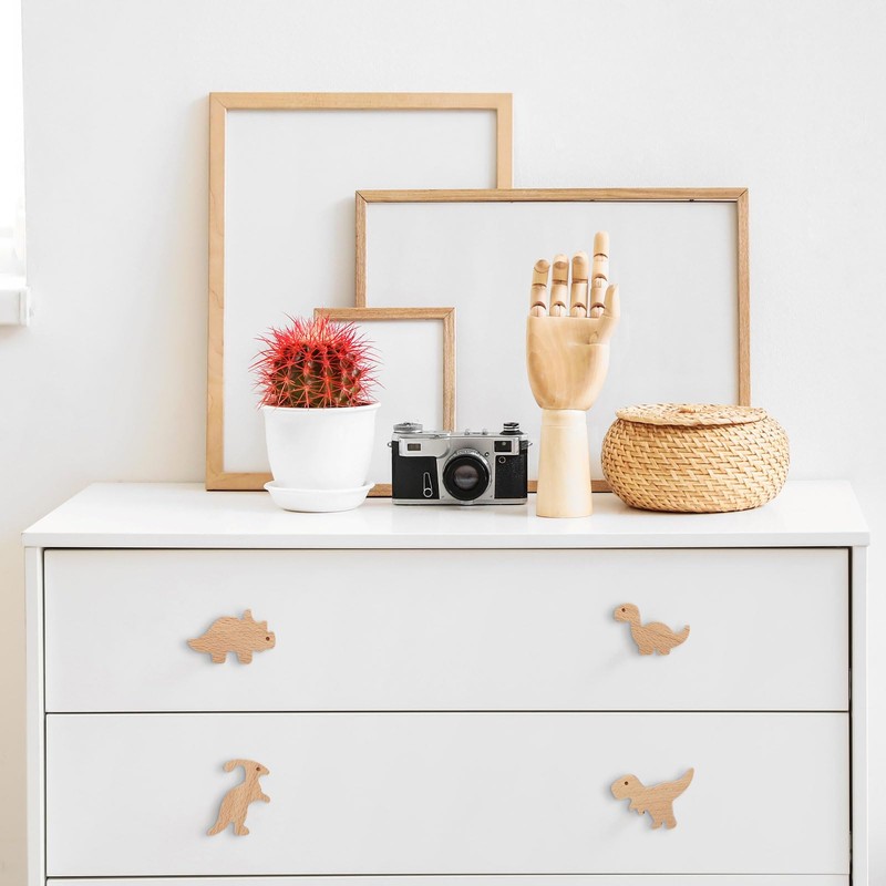 Burbell 8 Pcs Wooden Animal Cabinet Knobs Wood Drawer Knobs