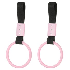 PATIKIL 2Pcs Circle Shaped Shaped Car Handle Straps, Car Hanging Accessories Bumper Warning Ring Drift Charm for Auto Decor Interior Exterior Decoration, Pink