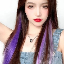 Point hairpiece bridge hairpin purple color wig (WFITCMC) / 포인트 헤어피스 브릿지 머리핀 퍼플 색깔 가발 (WFITCMC)