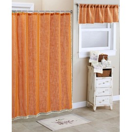 RoomTalks Fall Color Boho Shower Curtain Set - Wrinkle Free Extra Long 78 Inches Length Orange Autumn Modern Farmhouse Vintage Shower Curtain Bohemian Cottage Bathroom Decor