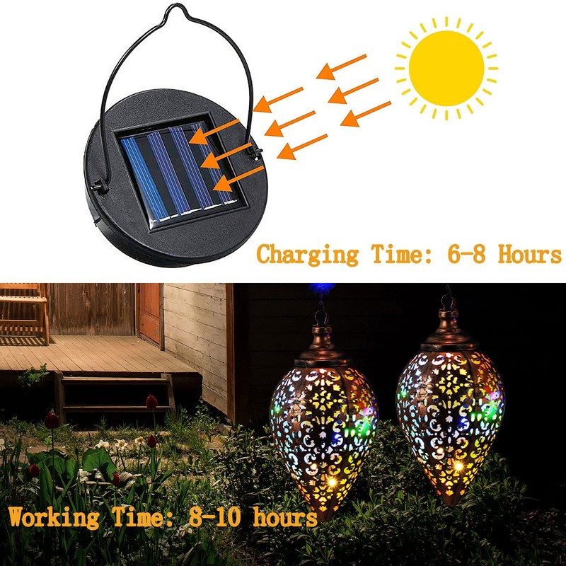 Outdoor Solar Lantern 2 Pack Outdoor Solar Hanging Lantern Retro