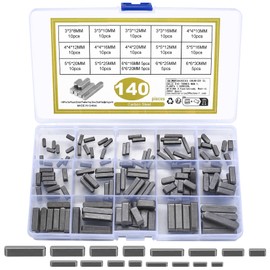 Pack of 140 Spring Wedges Assortment, Key Spring Assortment, 3-4-5-6 mm Parallel Drive Shaft Wrench, Spring Wrench, Driving Wedge Set, Flywheel Pulley Crankshaft Assortment Kit