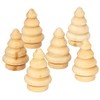 Sunnysue 103-08 3D Christmas Tree Figurine, Set of 6, Wood