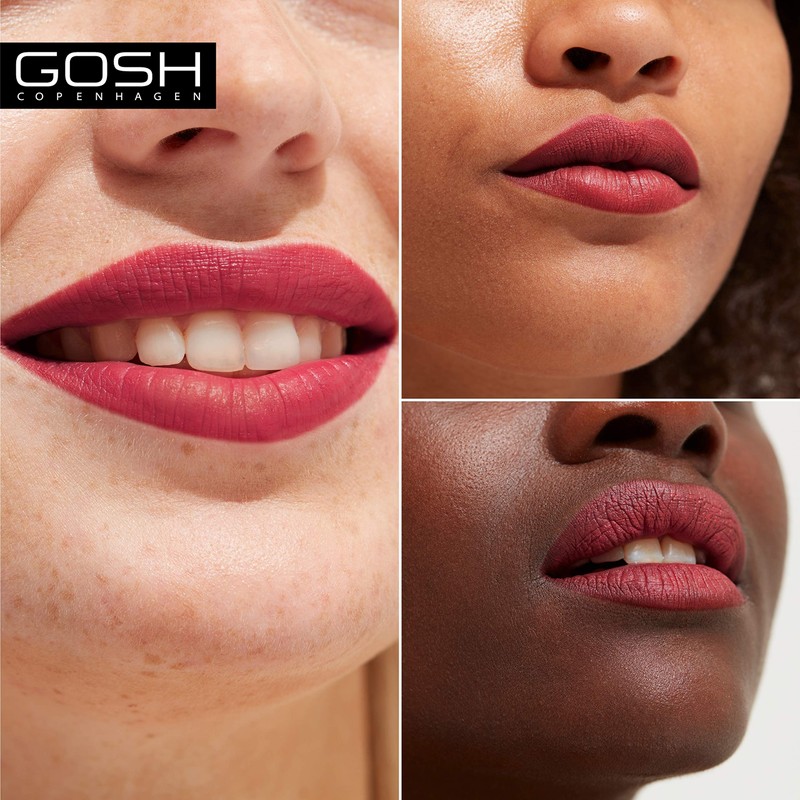 Gosh Luxury Rose Lipstick with Light Shimmer, Intense Pink Tones
