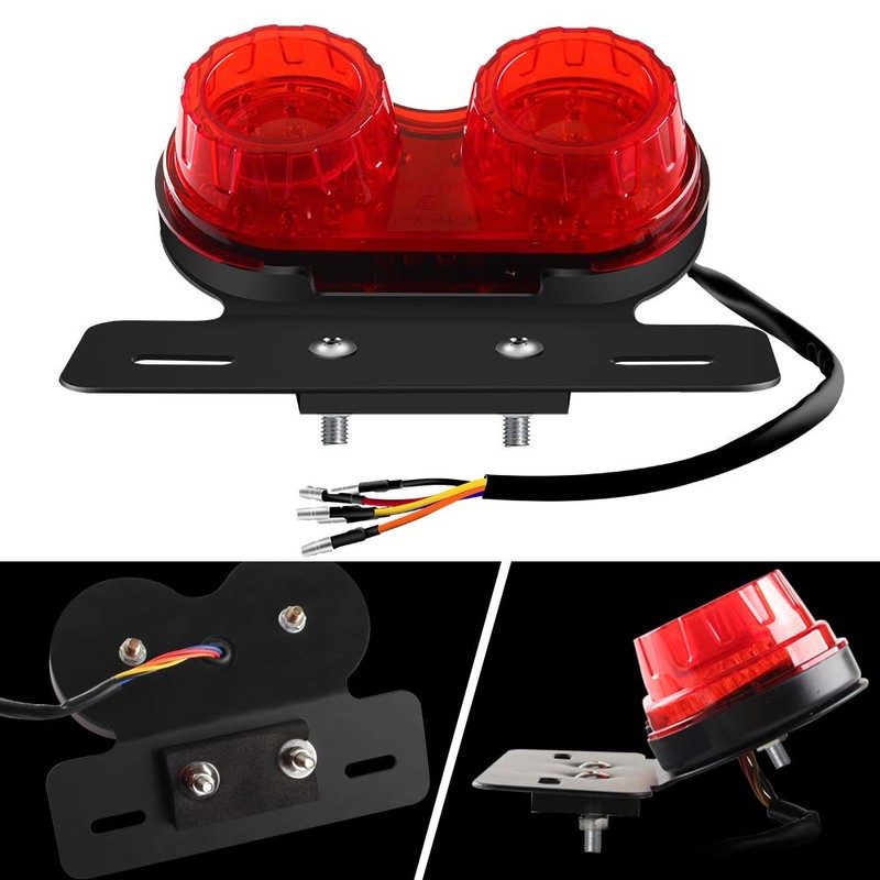 Sidaqi Motorcycle Tail Light with License Plate Holder Running Light