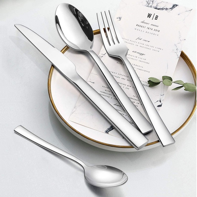 Silverware Set for 2, CXJY 10-Piece Stainless Steel Flatware Cutlery