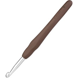6 mm Crochet Hook, Ergonomic Handle for Arthritic Hands, Extra Long  Knitting Needles for Beginners and Crocheting Yarn (Brown, One Size)