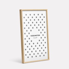 Vossington 11x17 Frame Oak - Exclusive Thin 11 x 17 Wood Picture Frame For Wall - Metal With Wood Veneer- Fits One 11 by 17 Picture, Poster, Photo, or Puzzle - 17x11 Inch