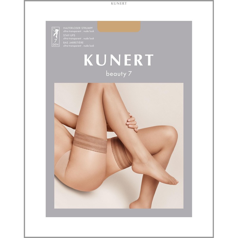 KUNERT Women's Hold-Up Stockings Beauty 7 Non-Slip 7 Denier, Tan