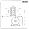 KOTARBAU Door Knob with Lock Metal Rotary Knob Cylinder Locking