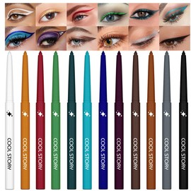 12 Farben Matt Eyeliner Set Bunter Regenbogen Neon Eyeliner Stift Glatter Wasserfester Wischfester Langanhaltender Gel Eyeliner Weihnachts Makeup Geschenkset für Frauen (Set C)